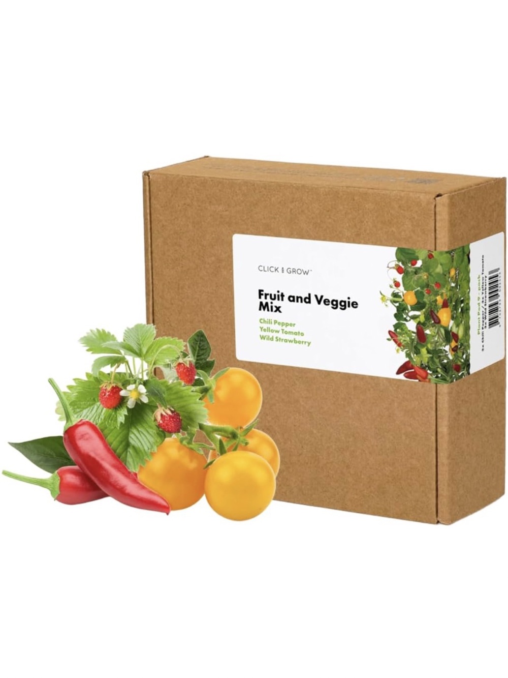 Click & Grow Fruit and Veggie Mix - Yellow Tomato, Chili Pepper & Strawberry.